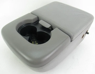 FORD F150 CENTER CONSOLE JUMP SEAT ARM REST DUAL CUP HOLDER GRAY 1997-2003 Foto 1 de 4