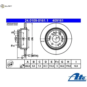 2x BRAKE DISC 24.0109-0161.1 FOR HONDA ACCORD/VII/Tourer K24A1/K24A3 2.4L 4cyl - Picture 1 of 10