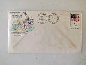 US 1960 Pony Express Centennial Cover Hand Colored , Missouri - Picture 1 of 2