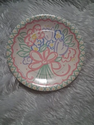 Platos de papel con flores 1993 - fiesta de cumpleaños - ducha nupcial - boda Foto 1 de 4