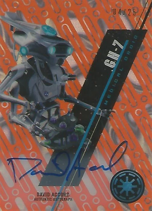Star Wars High Tek: Orange SW-56 David Accord "GH-7" Autograph Card #04/25 - Image 1 of 1