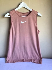 Womens Nike Logo Sleeveless Activewear Running Workout Coral Tank Top Small - Picture 1 of 5