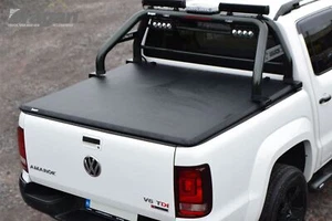 Tri Fold Soft Tonneau Cover To Fit Volkswagen Amarok 2016 - 2023 Back Cover 4x4 - Picture 1 of 12