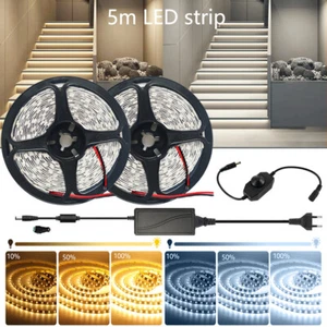LED Stripe Warmweiß Kaltweiß 3528 Band Leiste Streifen Trafo Dimmer 60/120leds - Bild 1 von 17