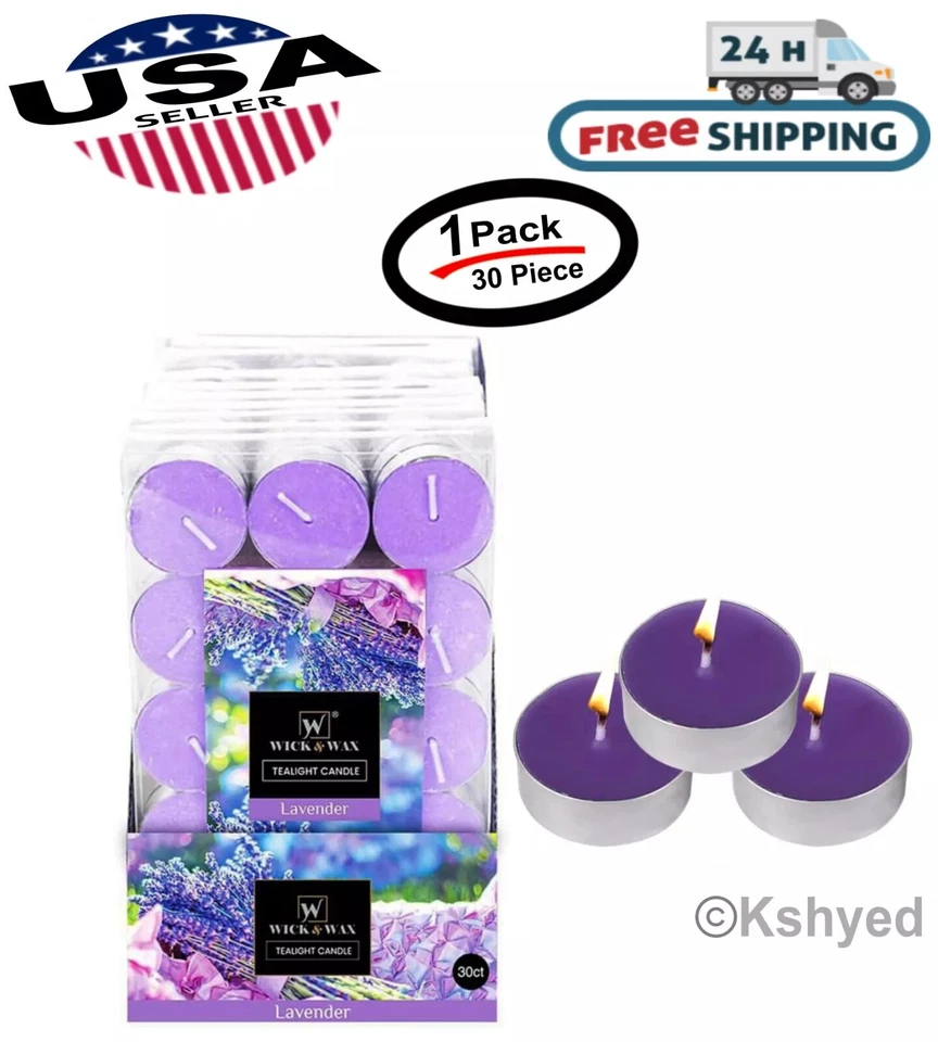 30 Pcs Scented & Unscented Tealight Candles Long Lasting Aromatherapy Candles - Image 1 of 4