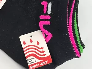 Women's Fila Black Athletic Low Cut No Show Socks - 3 Pack - $30 MSRP - Picture 1 of 10