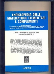 ENCICLOPEDIA DELLE MATEMATICHE ELEMENTARI vol. 1 _2 - 1979  - HOEPLI : .. OTTIMO - Foto 1 di 1