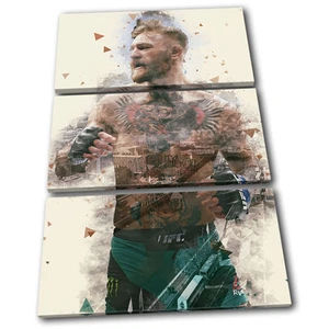Conor McGregor Dublin UFC MMA Sports TREBLE CANVAS WALL ART Picture Print - Picture 1 of 1
