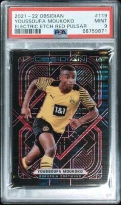 YOUSSOUFA MOUKOKO 2021-22 PANINI OBSIDIAN ETCH RED PULSAR #D 7/26 PSA 9 POP 1/1 - Image 1 of 2
