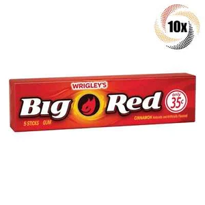 10x Packungen Wrigley's Big Red Cinnamon Flavor Kaugummi - 5 Sticks pro Packung - Bild 1 von 2
