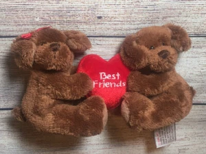 Best Friends Gund Welpe Hund Plüsch braun zwei Herzen Stofftier Spielzeug - Bild 1 von 4