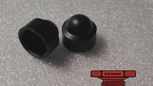 M8 Sechskantschutzkappe Abdeckkappe Rund Polyethylen Kunststoff schwarz 10 Stück - Bild 1 von 1