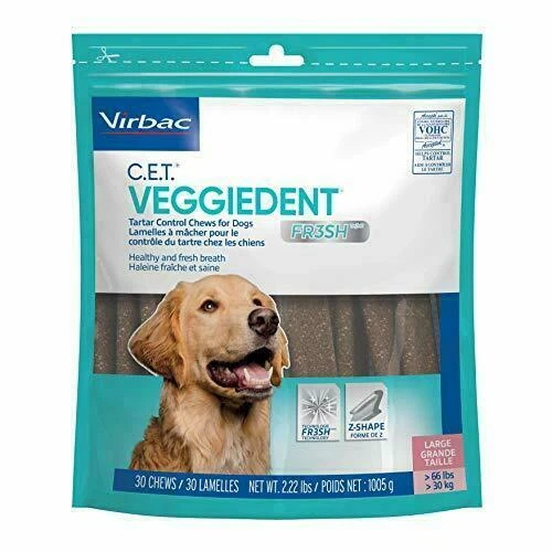 Virbac C.E.T VEGGIEDENT Tartar Control Chews for Dogs