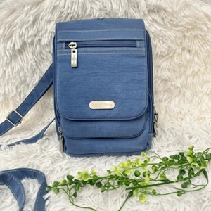 Baggallini Light Blue Lightweight Multizip multicompartment Crossbody Bag - Picture 1 of 10