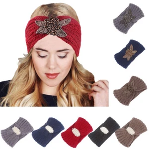 Diadema Tejida Envoltura para la Cabeza Mujeres Niñas Banda para el Cabello Oreja Cálida Invierno Crochet Turbante - Imagen 1 de 24