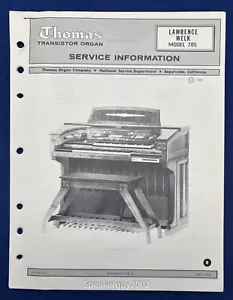 Original Thomas Organ Service Manual / Lawrence Welk 705 - Picture 1 of 1
