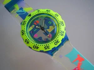 SWATCH SCUBA OVER THE WAVE - NEUWARE - PERFEKTES GESCHENK FÜR SURFER - Bild 1 von 4