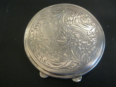 POUDRIER ARGENT POINCON AG  ART DECO  D6CM5 P45GRS INSCRIT PISTI - Photo 1/4