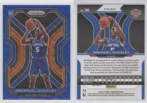 2020-21 Panini Prizm Blue Wave Prizm Immanuel Quickley #296 Rookie RC