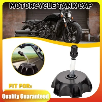 Tapa universal del tanque de combustible de gasolina para motocicleta tapa de gas para moto de tierra con válvula de respiración negra Foto 1 de 4