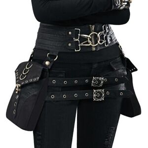 Vintage Steampunk PU Leather Rock Gothic Cosplay Battleground Waist Bags Leg Bag