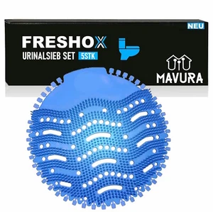 FRESHOX 5 Stk Duft-Urinalsieb Urinaleinlage Pissoirsieb Lufterfrischer 30 Tage - Picture 1 of 5