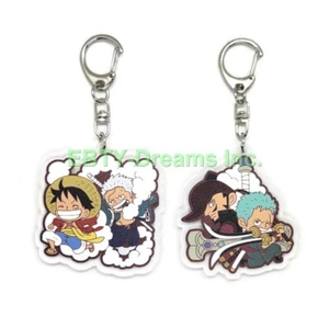 2er Set OVP Anime Acryl Schlüsselanhänger Affe D. Luffy, Roronoa Zoro, Smoker, Mihawk - Bild 1 von 2