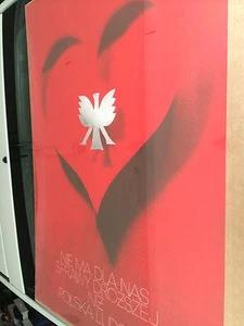 POLAND RED HEART POSTER HUBERT HILSCHER - Picture 1 of 4