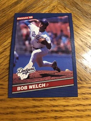 Bob Welch #459 1986 Donruss Baseball MLB Los Angeles Dodgers Pitcher Set Break - Image 1 of 3