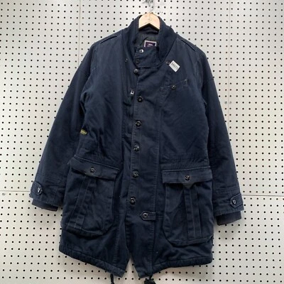 G Star Raw Womens Military Coat Ladies Blue Large Zipper Button 22x36 - Image 1 of 4