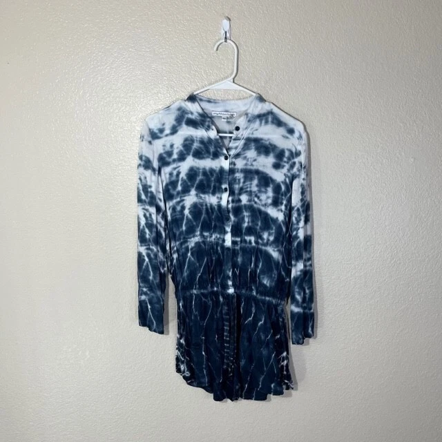 Mameluco Young Fabulous and Broke XS para mujer Rayón Tie Dye manga larga lengüeta enrollable Foto 1 de 4