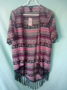 Women's Jacket, Open Front, Short Sleeve, Lightweight, Knee Length, New, Small - Picture 1 of 3