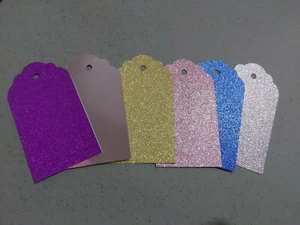 10x Large 5.5 x 10cm Glitter gift tags Christmas Santa Wedding Birthday Special - Picture 1 of 8