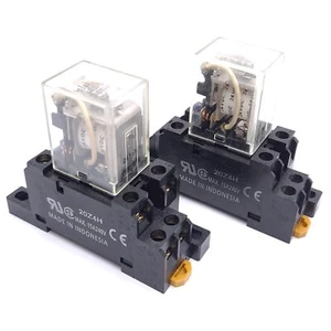 2 Stück Omron LY2 Eiswürfelrelais, DPDT, Spule: 24VDC, Kontakt: 220VAC 24VDC 10A - Bild 1 von 7