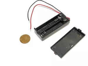 1 Piece Twin two 2 AAA Battery Holder Case Box 3V With Power Switch Wire c12 - Picture 1 of 2