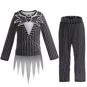 The Nightmare Before Christmas Jack Skellington Kids Costumes Halloween Suits - Picture 1 of 11