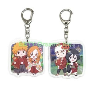 Set of 2 Bleach Acrylic Keychain Ichigo, Rukia, Abarai Renji, Inoue Orihime - Picture 1 of 2
