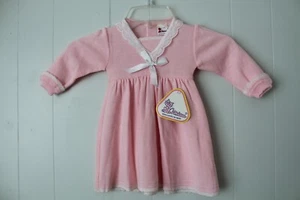 Vestido Suéter Tejido Rosa 6M Niño Pequeño Blanco Encaje Borde y Detalles Hasta la Rodilla - Imagen 1 de 9