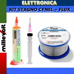 CYNEL ROCCHETTO BOBINA STAGNO 0,7mm 250gr Sn60Pb40 + FLUSSANTE - Imagen 1 de 3