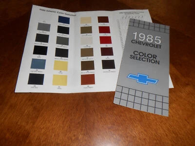 Chevrolet 1985 selección de colores/folleto de virutas de pintura '85 Chevy Camaro Caprice + Foto 1 de 2