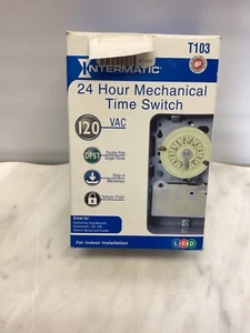 Intermatic T103 Elektromechanische 24-Stunden Zeitschaltuhr 40A DPST - Bild 1 von 3