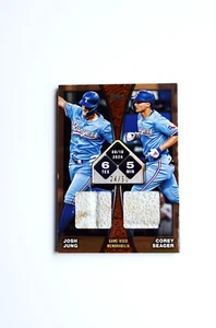 2025 Topps Series 2 JOSH JUNG & COREY SEAGER Dual Base Relic #RTBD-JS 24/50 - Imagen 1 de 2