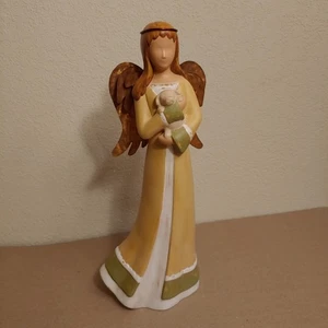 Gentle Souls Fondness #02148 cremefarbener Keramik Engel 2003 Welpe & Kupferflügel 14 Zoll - Bild 1 von 6