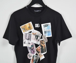 Dolce & Gabbana Men's Black T-Shirt L | DG Logo Collage Print | Made in Italy - Picture 1 of 7