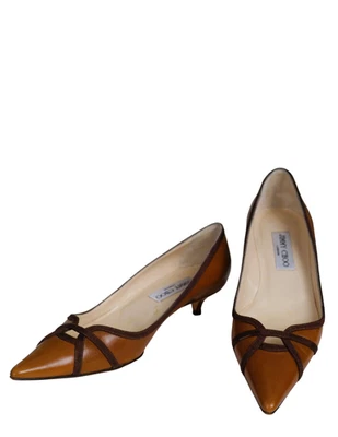 Zapatos de salón JIMMY CHOO 38 de cuero marrón con punta de gatito 7,5 Foto 1 de 4