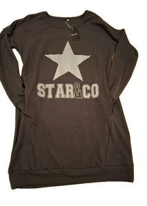 *Weiches Sweatkleid mit Stern, Damen, Größe S, Grau, 2Taschen, Marke DOTIN** - Bild 1 von 6