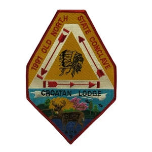 1991 Conclave Jacket Patch Croatan Lodge 117 East Carolina NC RED Bdr - Picture 1 of 2