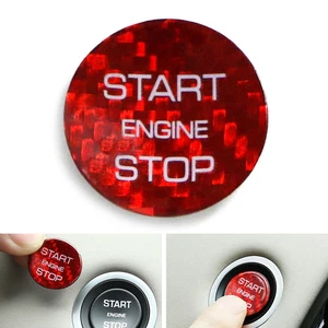 Red Carbon Fiber Car Keyless Engine Push Start Button Trim For Land Rover Jaguar - Picture 1 of 8