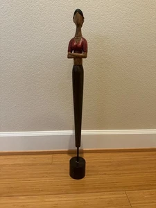 Hand Carved Ethnic TALL  Female Lady Woman Wooden Figure Statue 26.5" - Picture 1 of 7