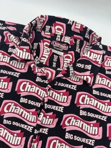Vintage Adult Charmin Big Squeeze Button Up Shirt Procter & Gamble Novelty Sz L - Picture 1 of 6